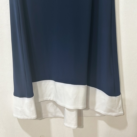 MSK WOMENS SLEEVELESS CASUAL  DRESS NAVY WITHE ALINE SILHOUETTE Sz MD - Picture 6 of 9